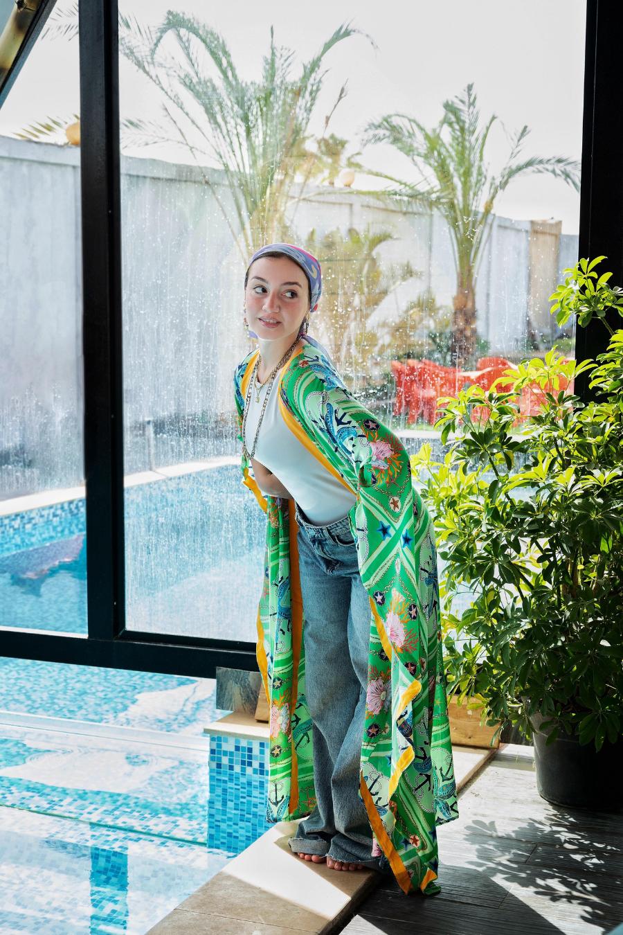 sea patterned kimono