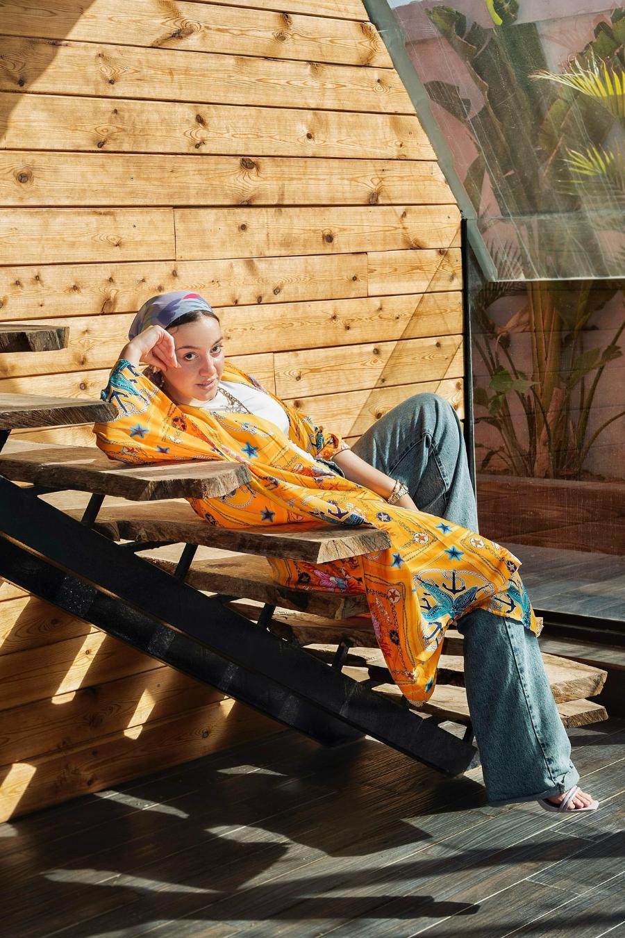 sea patterned kimono