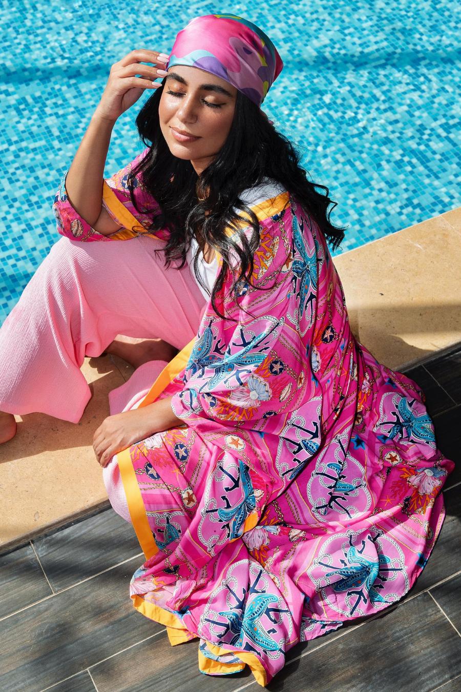 sea patterned kimono