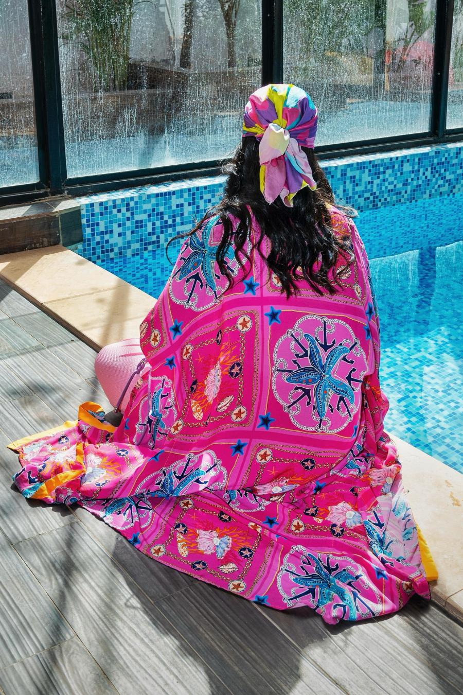 sea patterned kimono