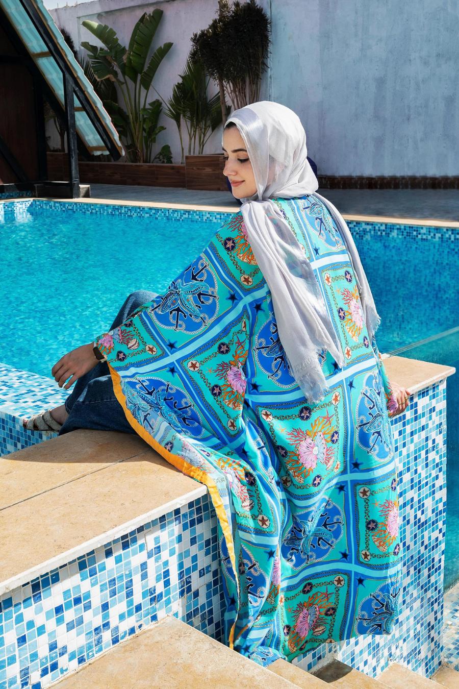 sea patterned kimono