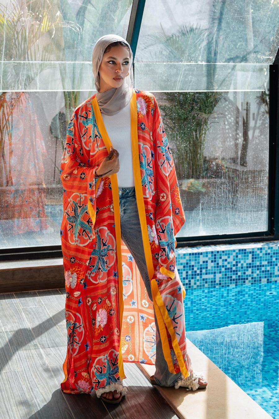 sea patterned kimono