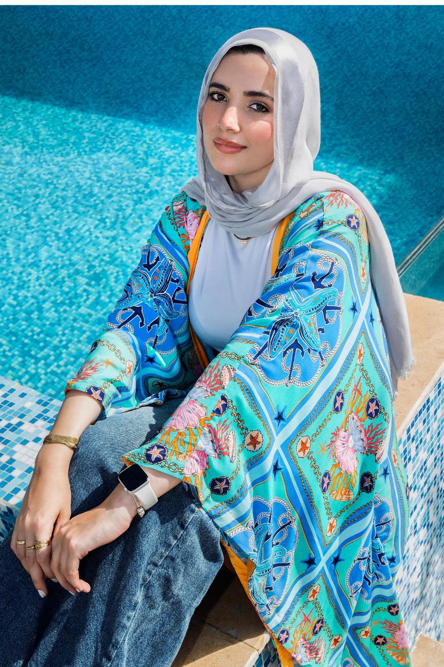 sea patterned kimono