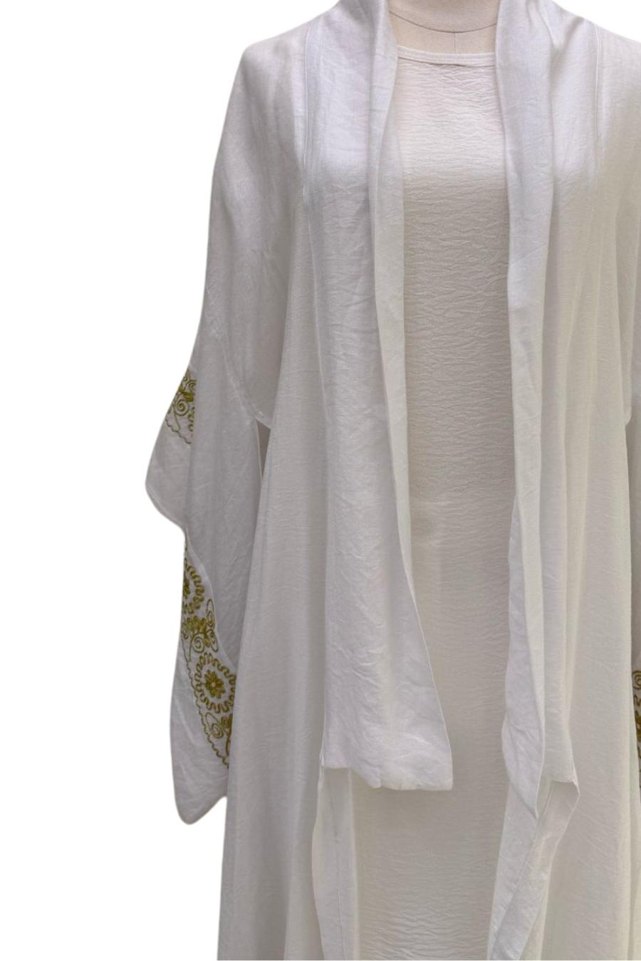 Embroidered Linen Cardigan