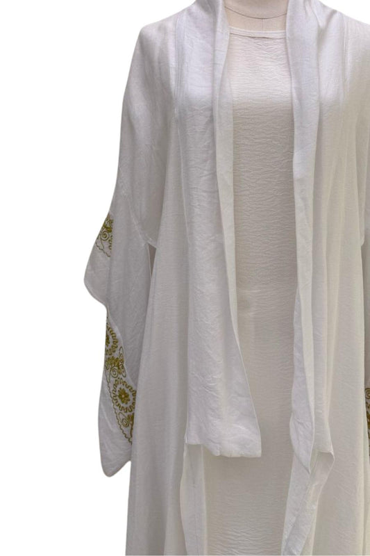 Embroidered  Linen Cardigan