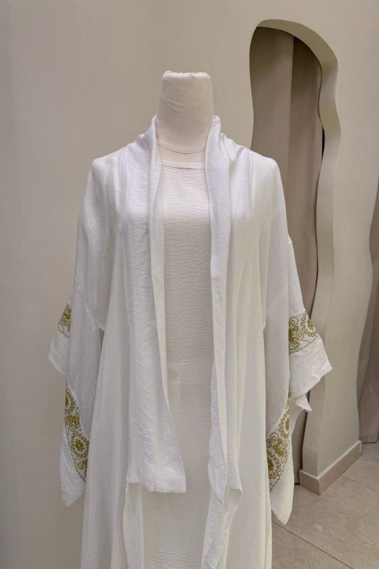 Embroidered  Linen Cardigan
