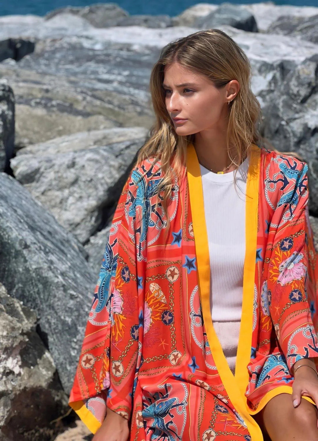 sea patterned kimono