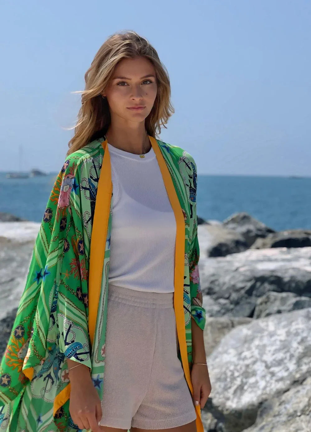 sea patterned kimono