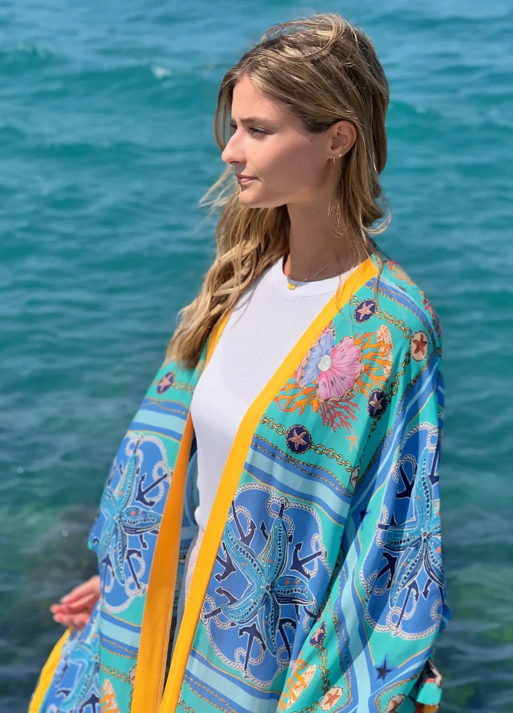 sea patterned kimono