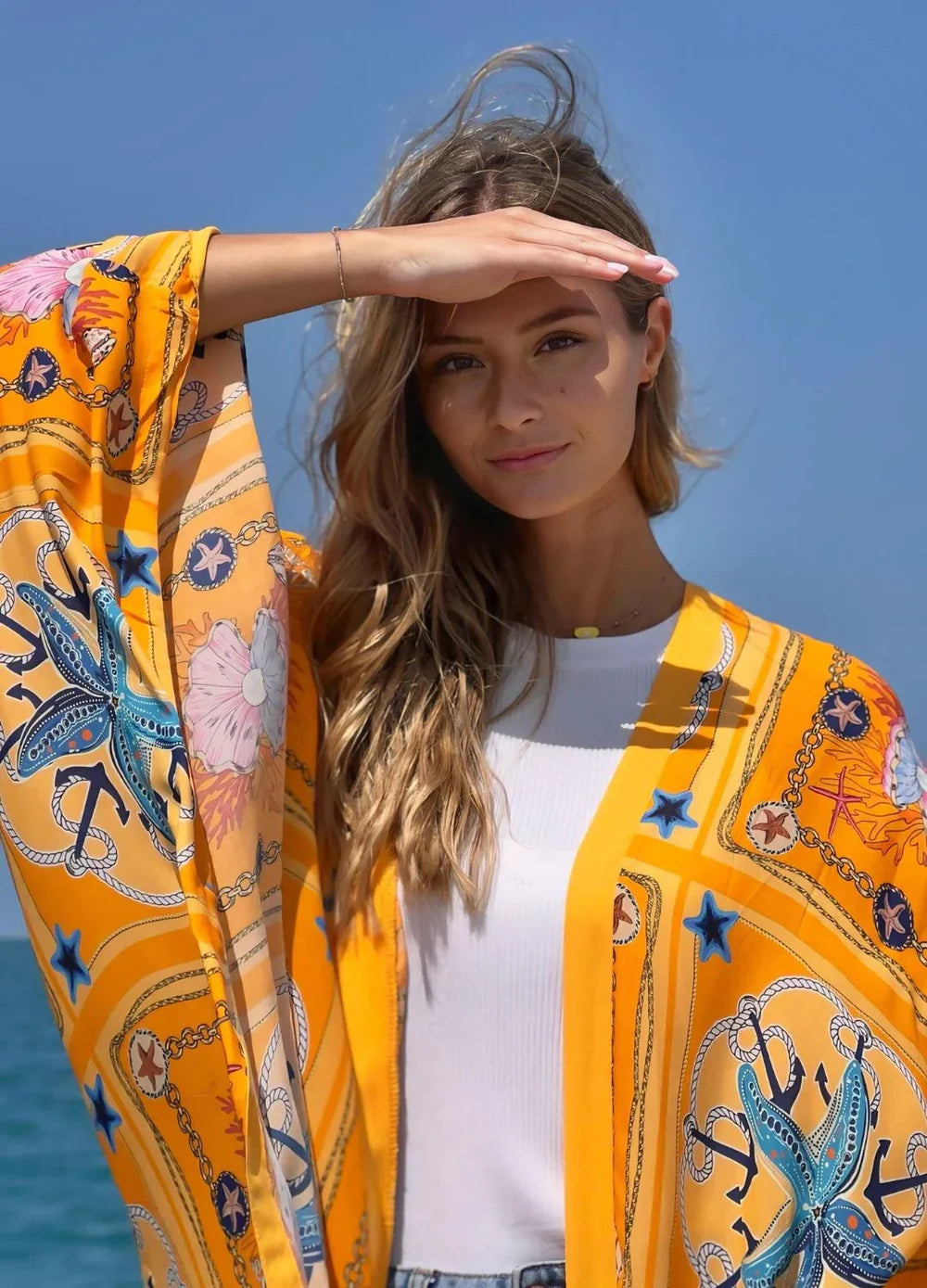 sea patterned kimono