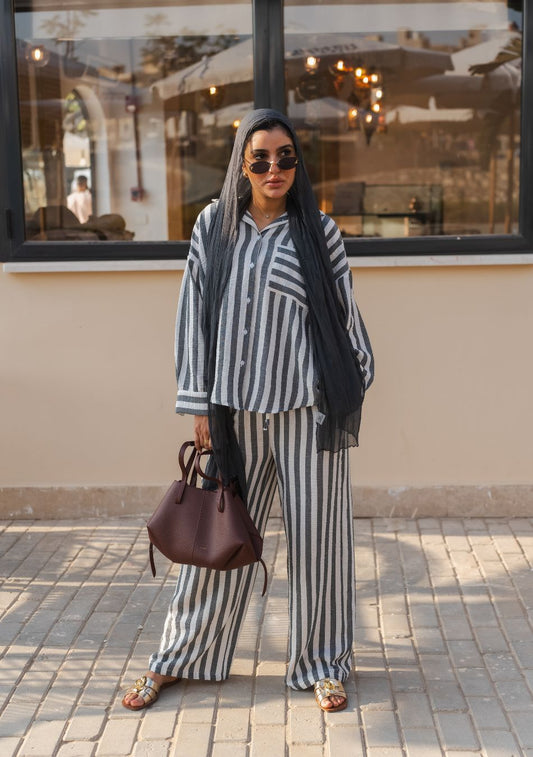 Striped Lounge Set Blouse