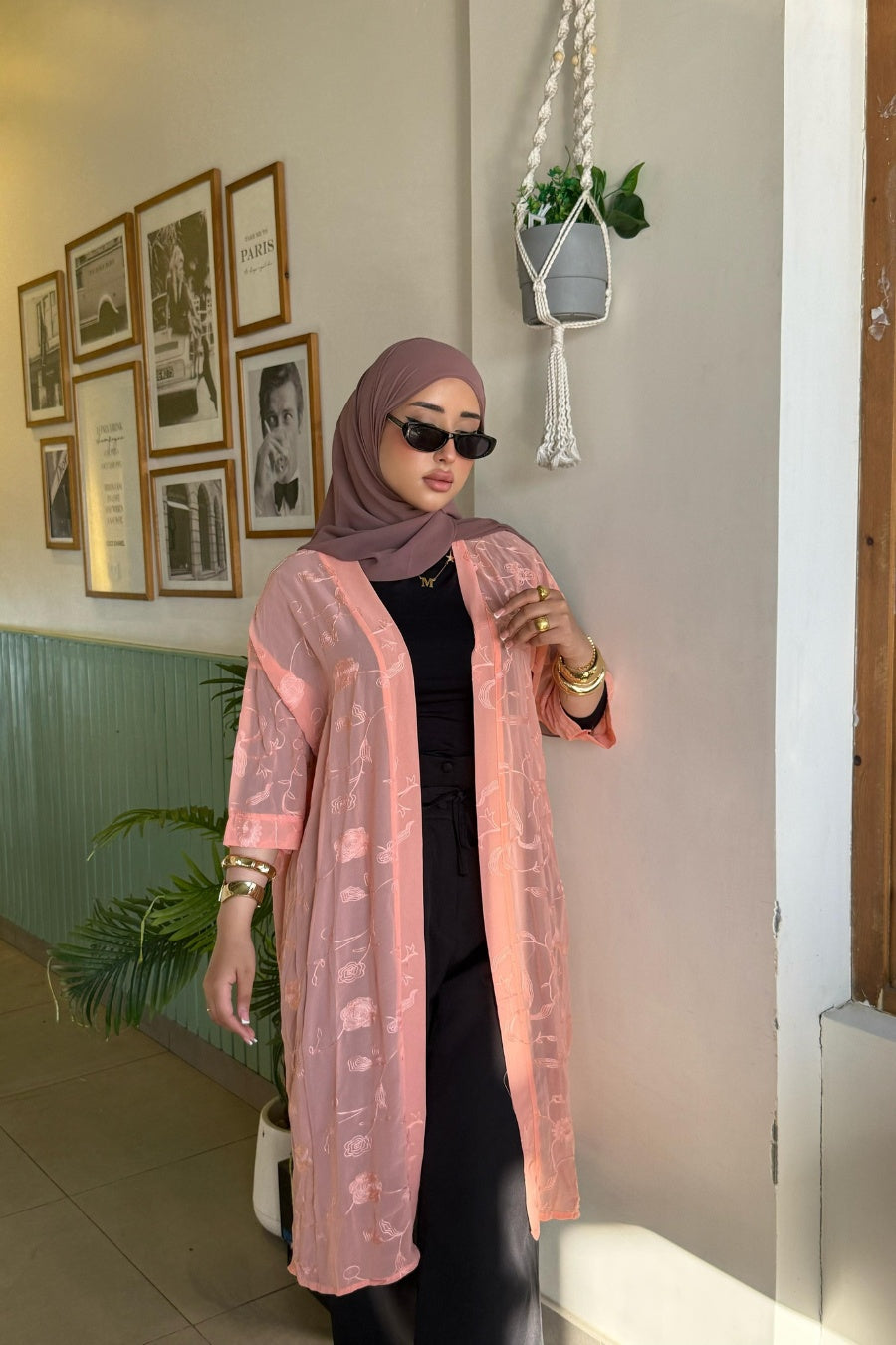 Layla Embroidered Sheer Kimono