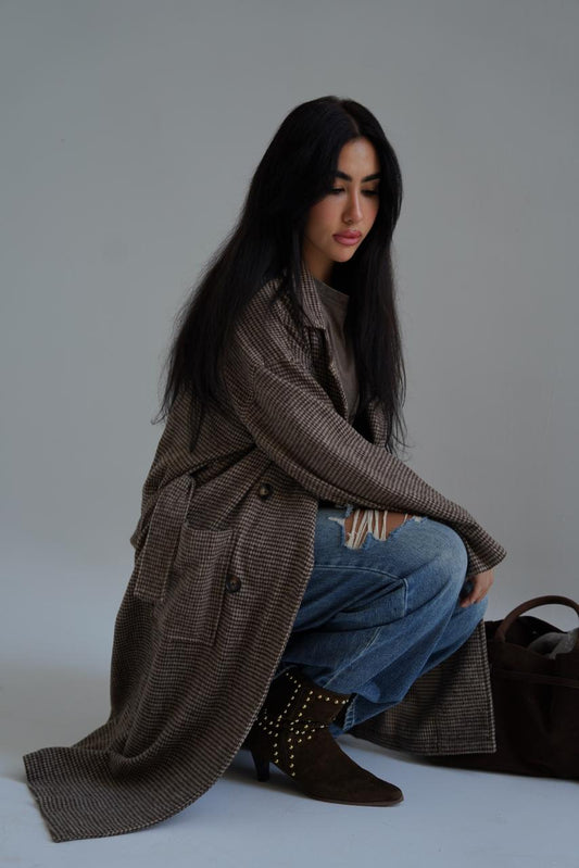 Checked Wool Coat