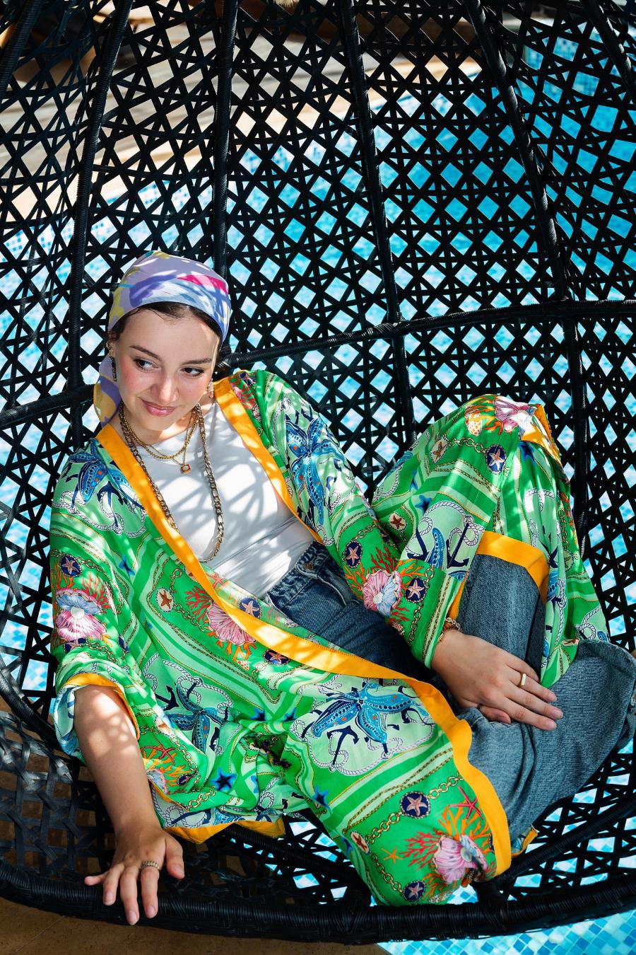 sea patterned kimono
