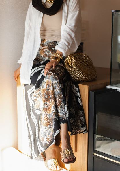 The Printed Satin Skirt