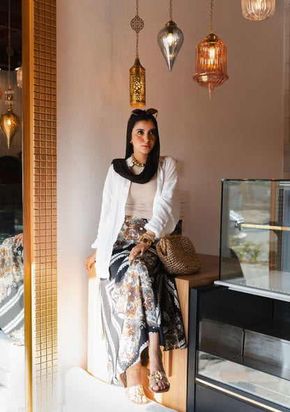 The Printed Satin Skirt