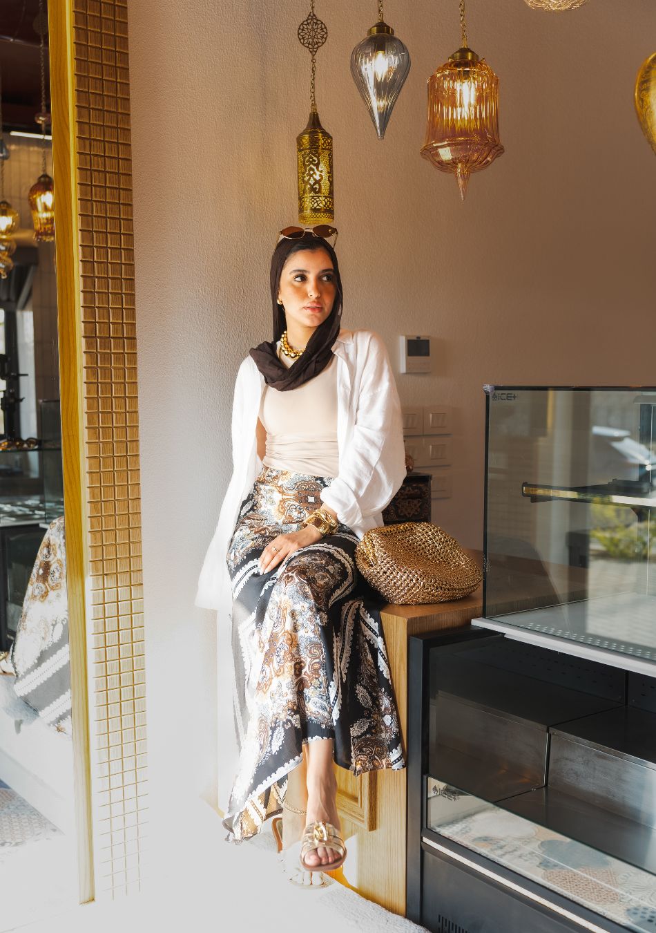 The Printed Satin Skirt