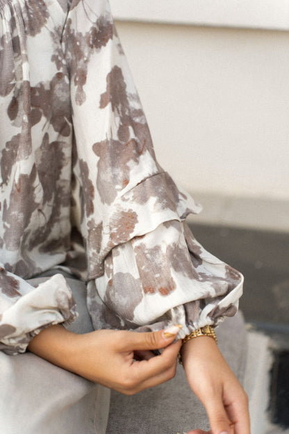 Tie-Neck Chiffon Blouse