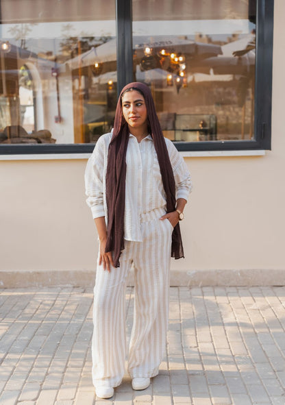 Striped Lounge Set Blouse