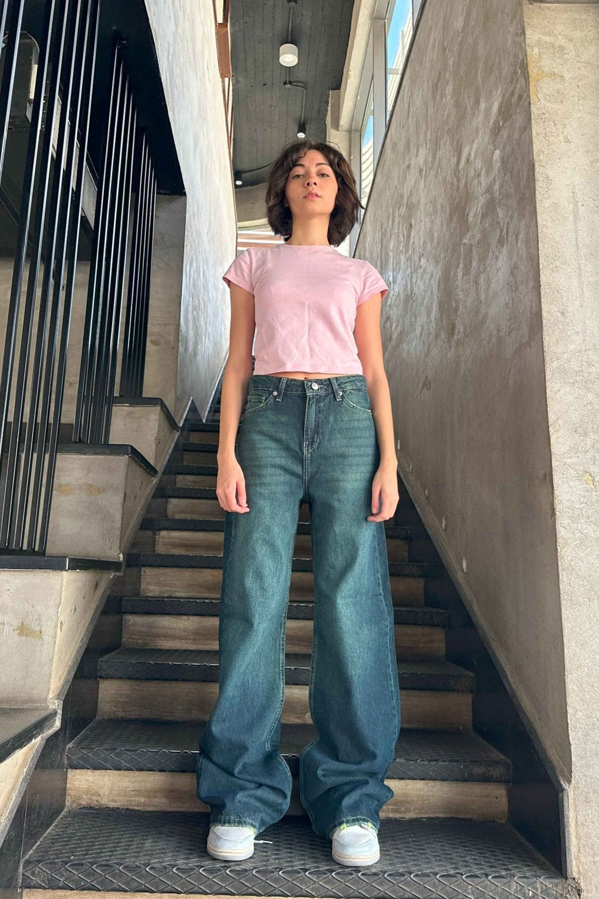 Baggy - Dark Vintage Blue Green Jeans.