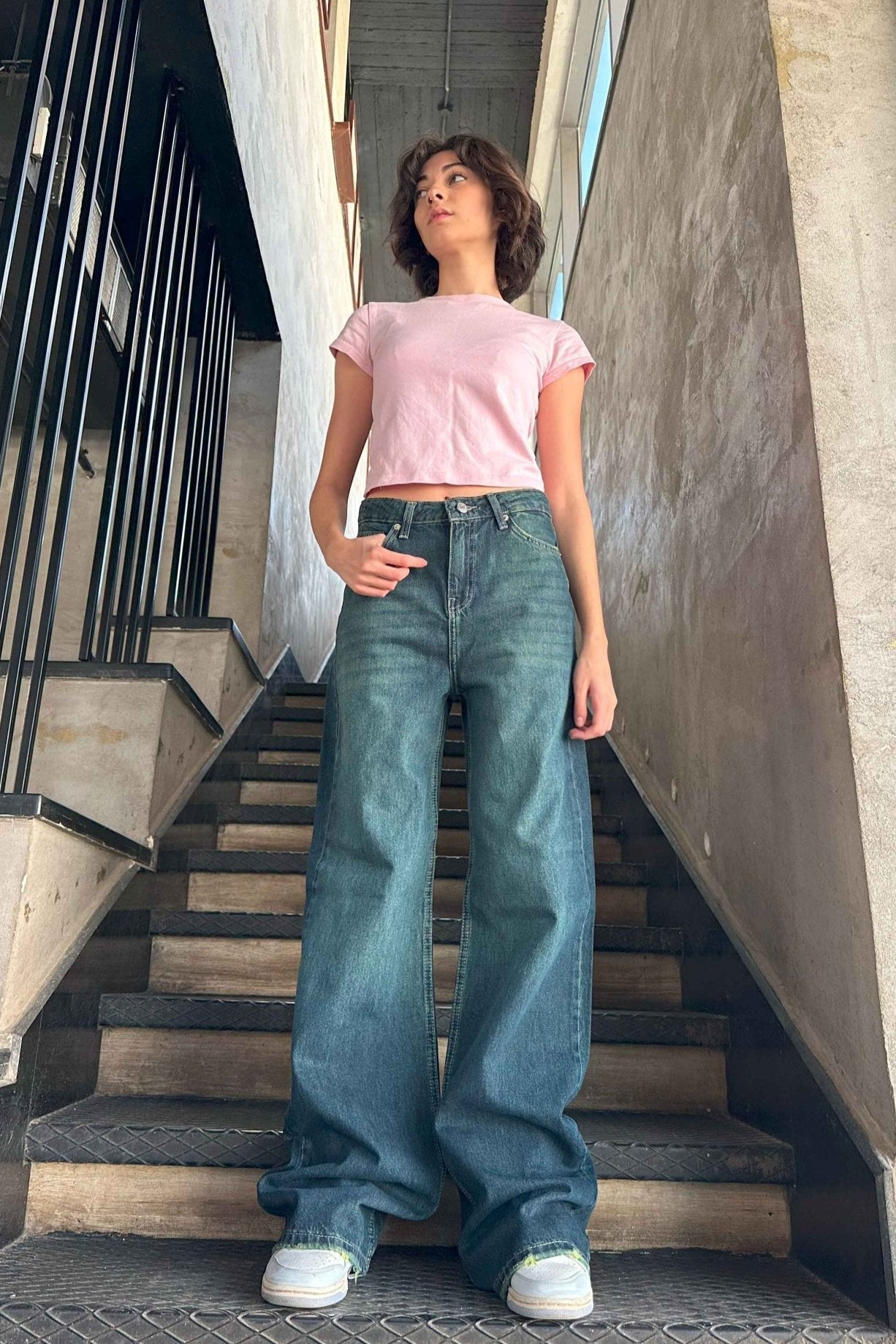 Baggy - Dark Vintage Blue Green Jeans.