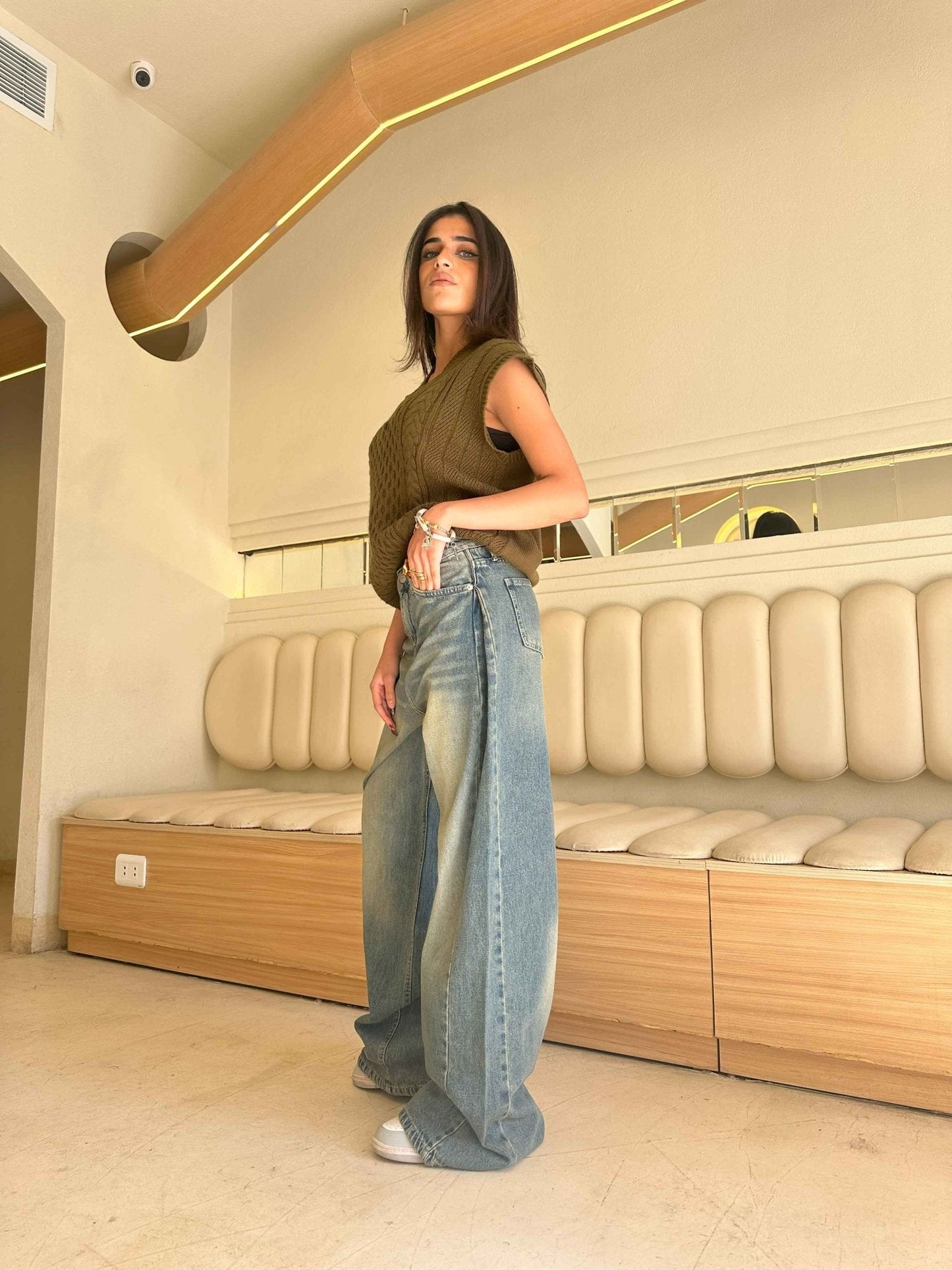 Sahara Vintage Blue Beige Tinted - Super Baggy jeans