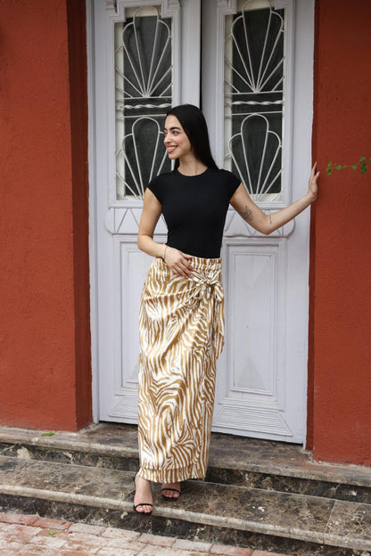 Satin Printed Skirt