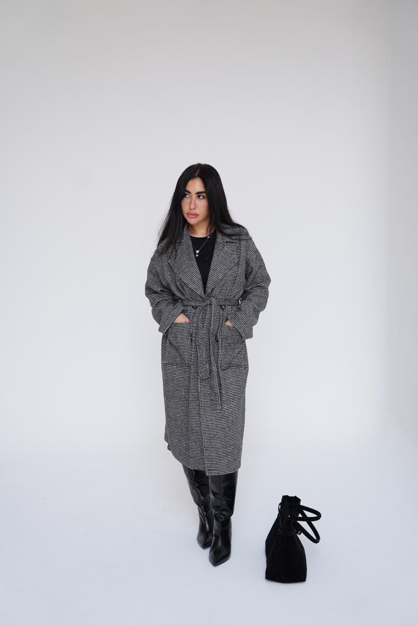 Checked Wool Coat