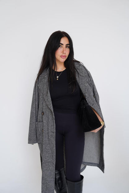 Checked Wool Coat