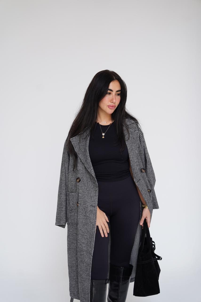 Checked Wool Coat