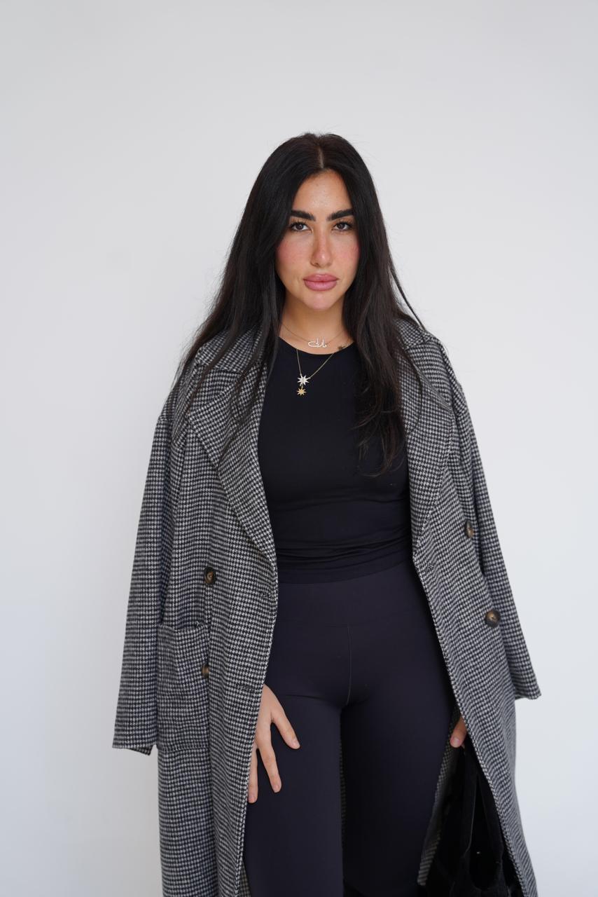 Checked Wool Coat