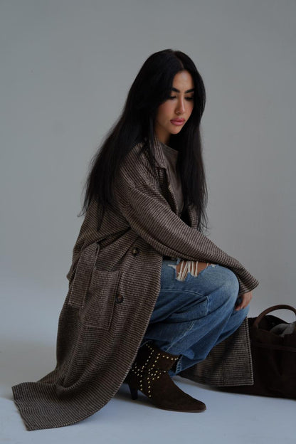 Checked Wool Coat