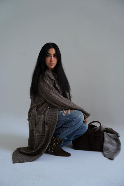 Checked Wool Coat