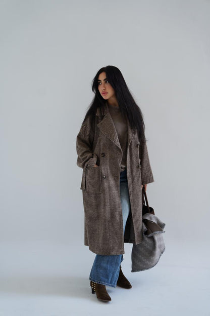 Checked Wool Coat